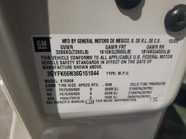 Photo 10 from auction – 2006 CADILLAC ESCALADE E with VIN 3GYFK66N36G151844