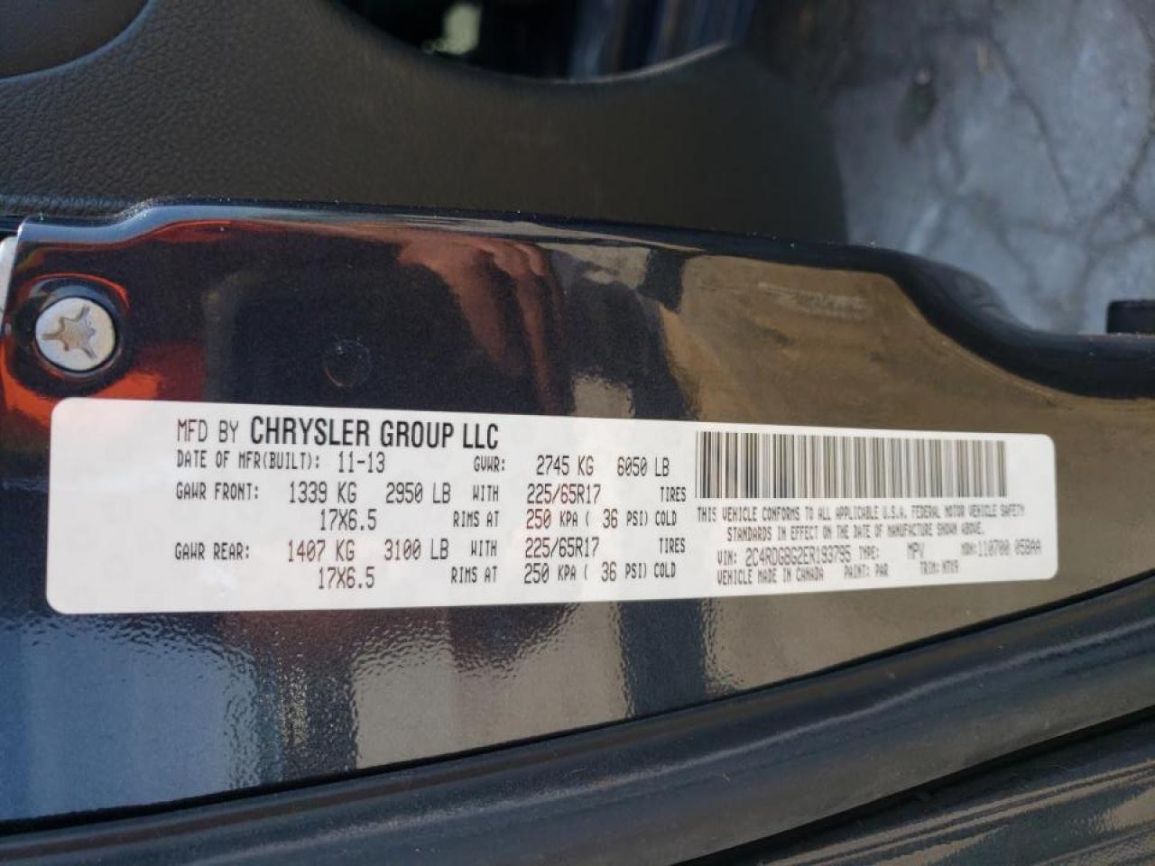 Photo 10 from auction – 2014 DODGE GRAND CARA with VIN 2C4RDGBG2ER193795