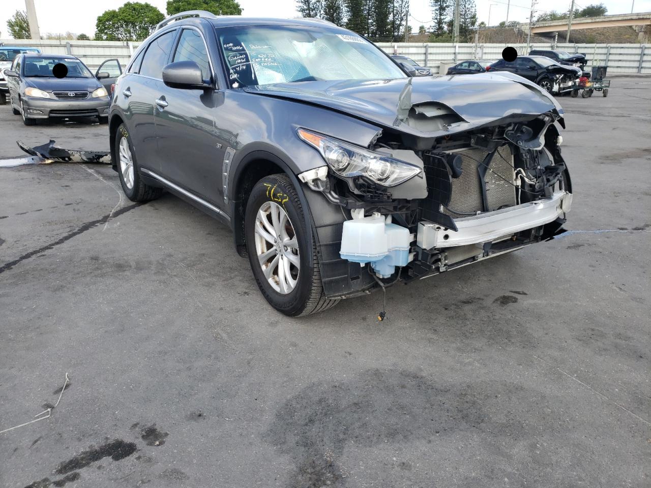 INFINITI QX70 2015 with VIN JN8CS1MW7FM481365 - Photo from auction