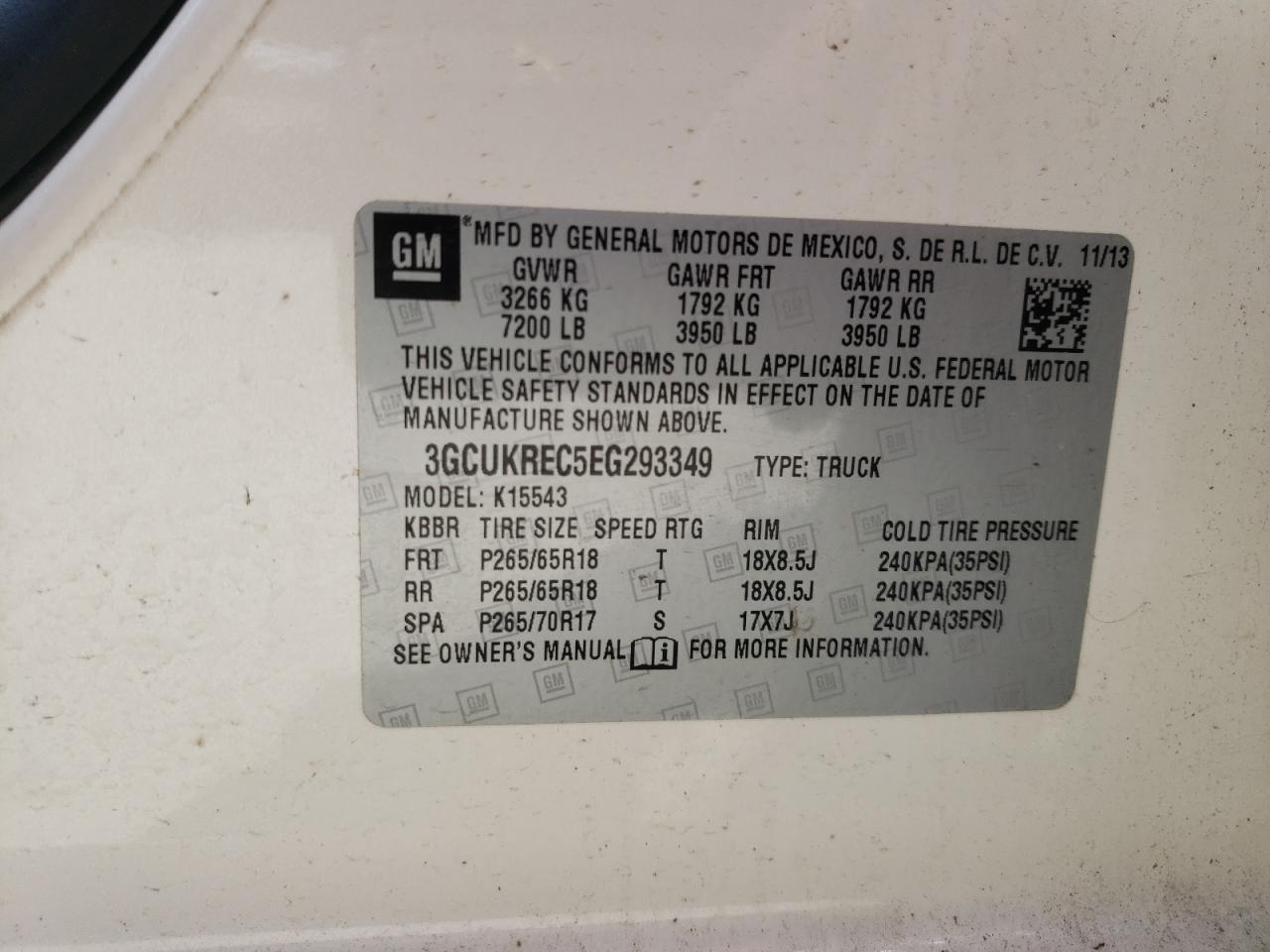 Photo 10 from auction – 2014 CHEVROLET SILVERADO with VIN 3GCUKREC5EG293349