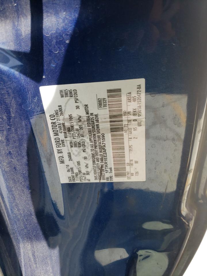 Photo 10 from auction – 2010 FORD RANGER SUP with VIN 1FTKR1EE2APA71590