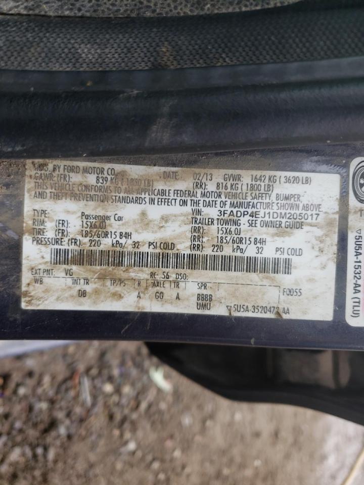 Photo 10 from auction – 2013 FORD FIESTA with VIN 3FADP4EJ1DM205017