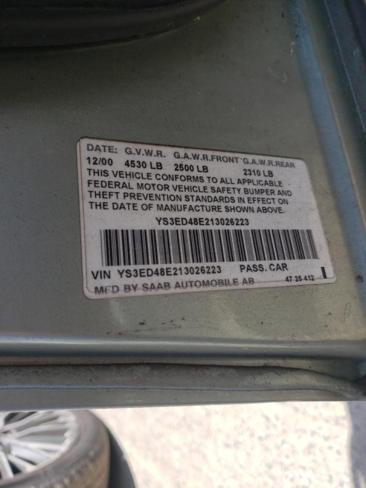 Photo 10 from auction – 2001 SAAB 9-5 with VIN YS3ED48E213026223