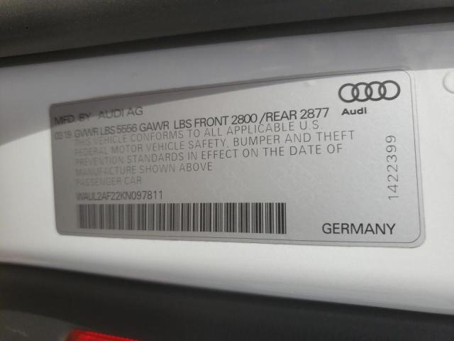 Photo 10 from auction – 2019 AUDI A6 PREMIUM with VIN WAUL2AF22KN097811