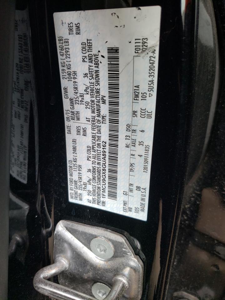 Photo 10 from auction – 2016 FORD ESCAPE SE with VIN 1FMCU9GX8GUA89162