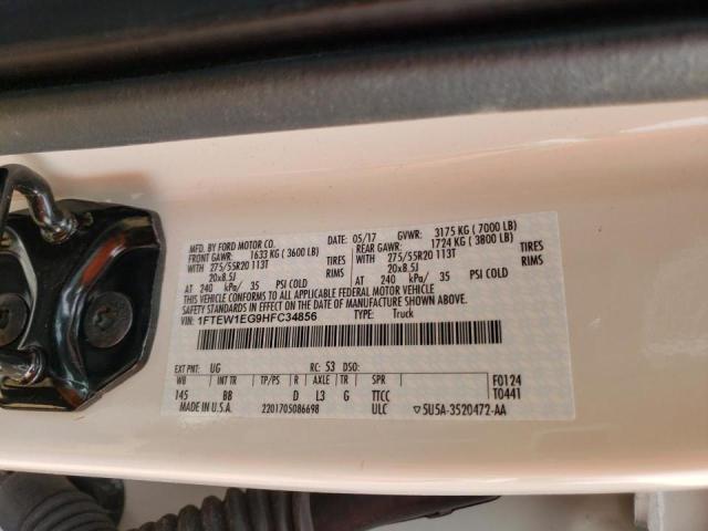 Photo 10 from auction – 2017 FORD F150 SUPER with VIN 1FTEW1EG9HFC34856