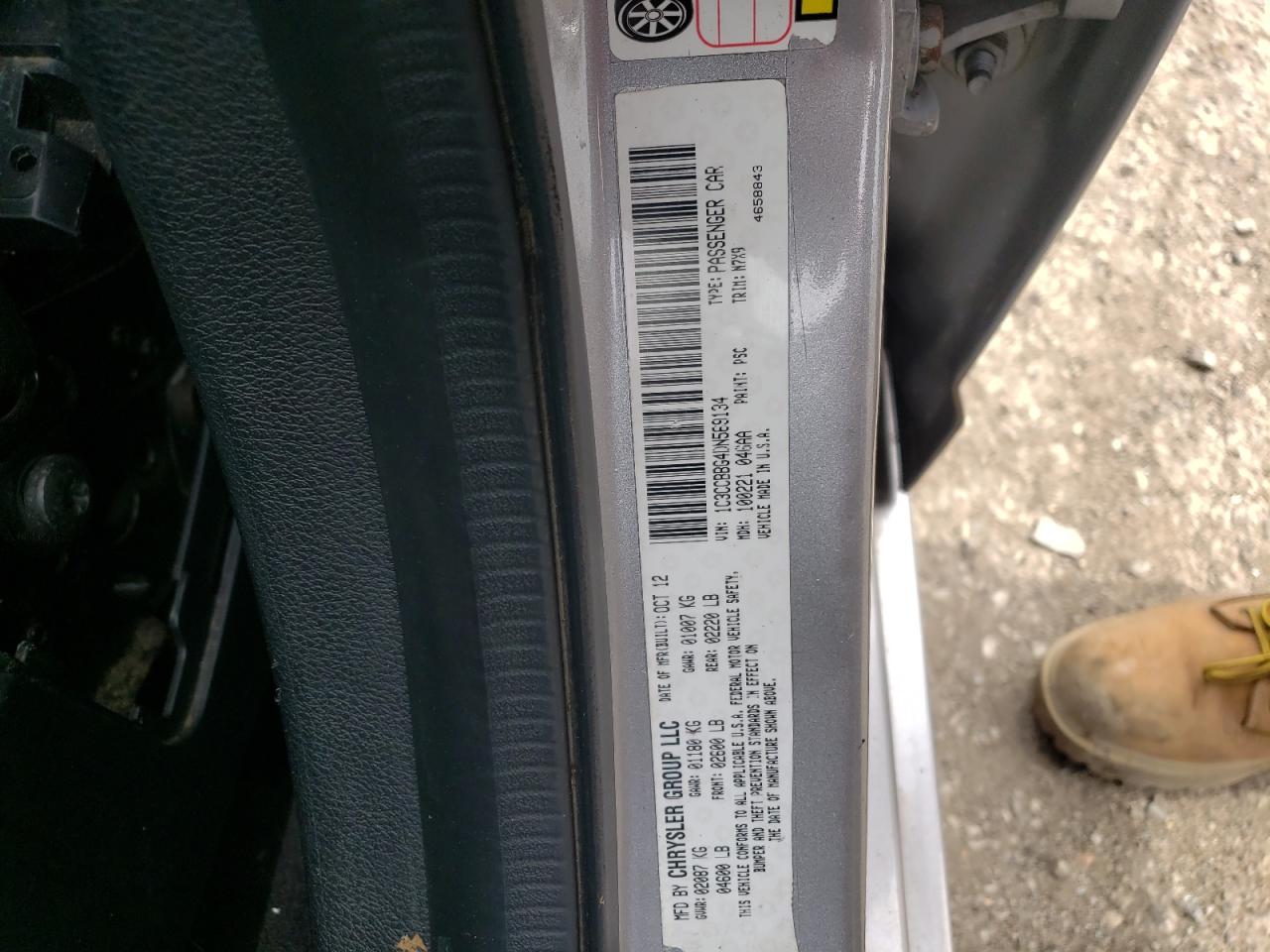 Photo 10 from auction – 2013 CHRYSLER 200 TOURIN with VIN 1C3CCBBG4DN569134