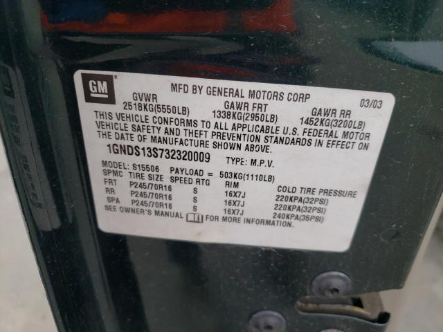Photo 10 from auction – 2003 CHEVROLET TRAILBLAZE with VIN 1GNDS13S732320009