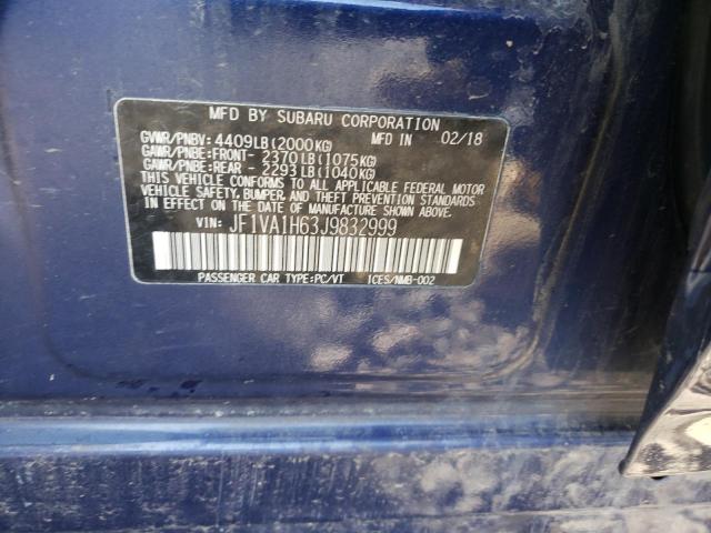 Photo 10 from auction – 2018 SUBARU WRX LIMITE with VIN JF1VA1H63J9832999