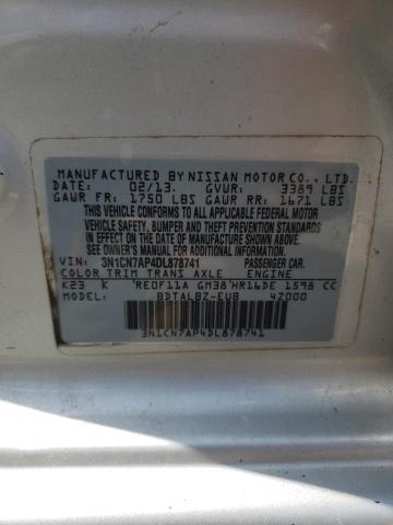 Photo 10 from auction – 2013 NISSAN VERSA S with VIN 3N1CN7AP4DL878741