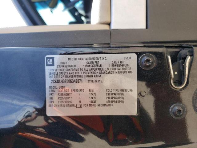 Photo 10 from auction – 2008 PONTIAC TORRENT with VIN 2CKDL43F586342071