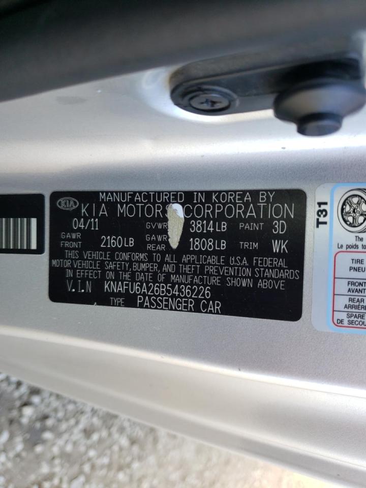 Photo 10 from auction – 2011 KIA FORTE EX with VIN KNAFU6A26B5436226