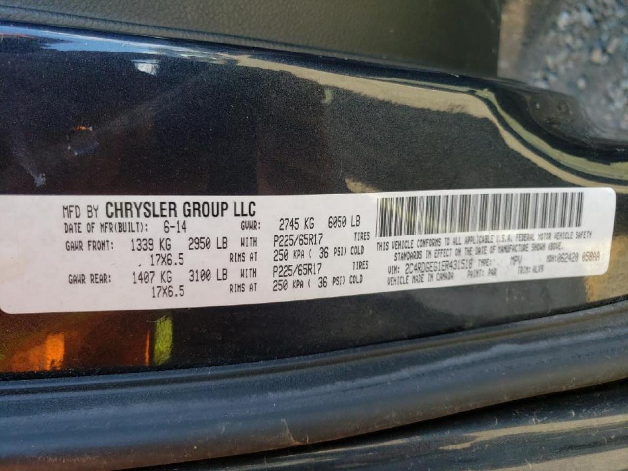 Photo 10 from auction – 2014 DODGE GRAND CARA with VIN 2C4RDGEG1ER431518