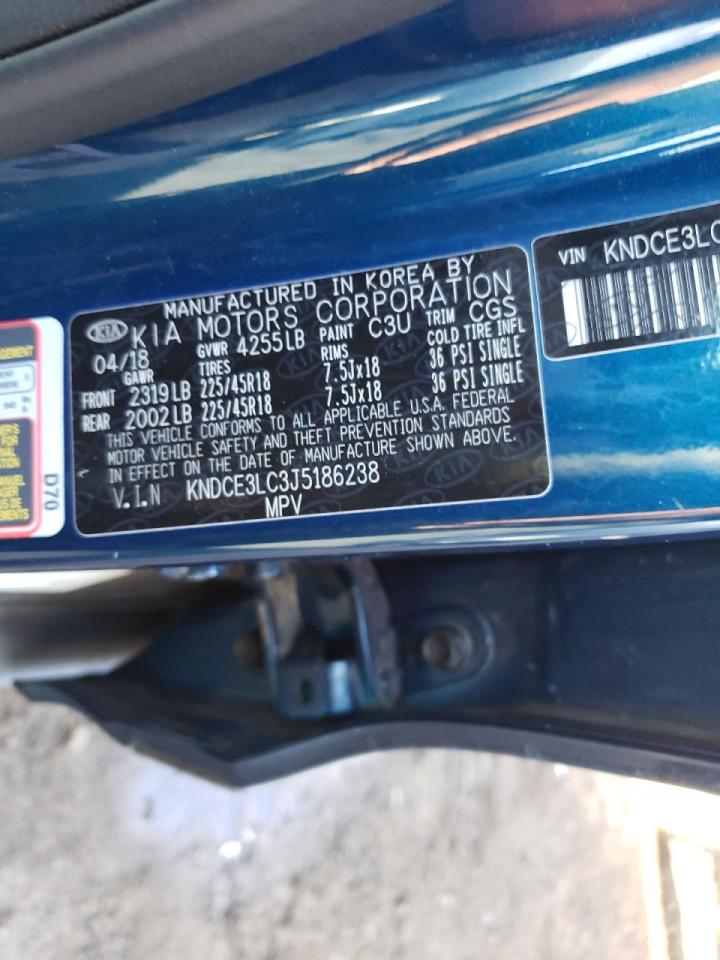Photo 10 from auction – 2018 KIA NIRO TOURI with VIN KNDCE3LC3J5186238