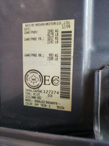 Photo 10 from auction – 2010 NISSAN ALTIMA BAS with VIN 1N4AL2AP0AC127274