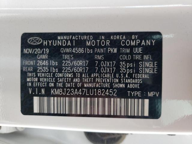 Photo 10 from auction – 2020 HYUNDAI TUCSON SE with VIN KM8J23A47LU182452