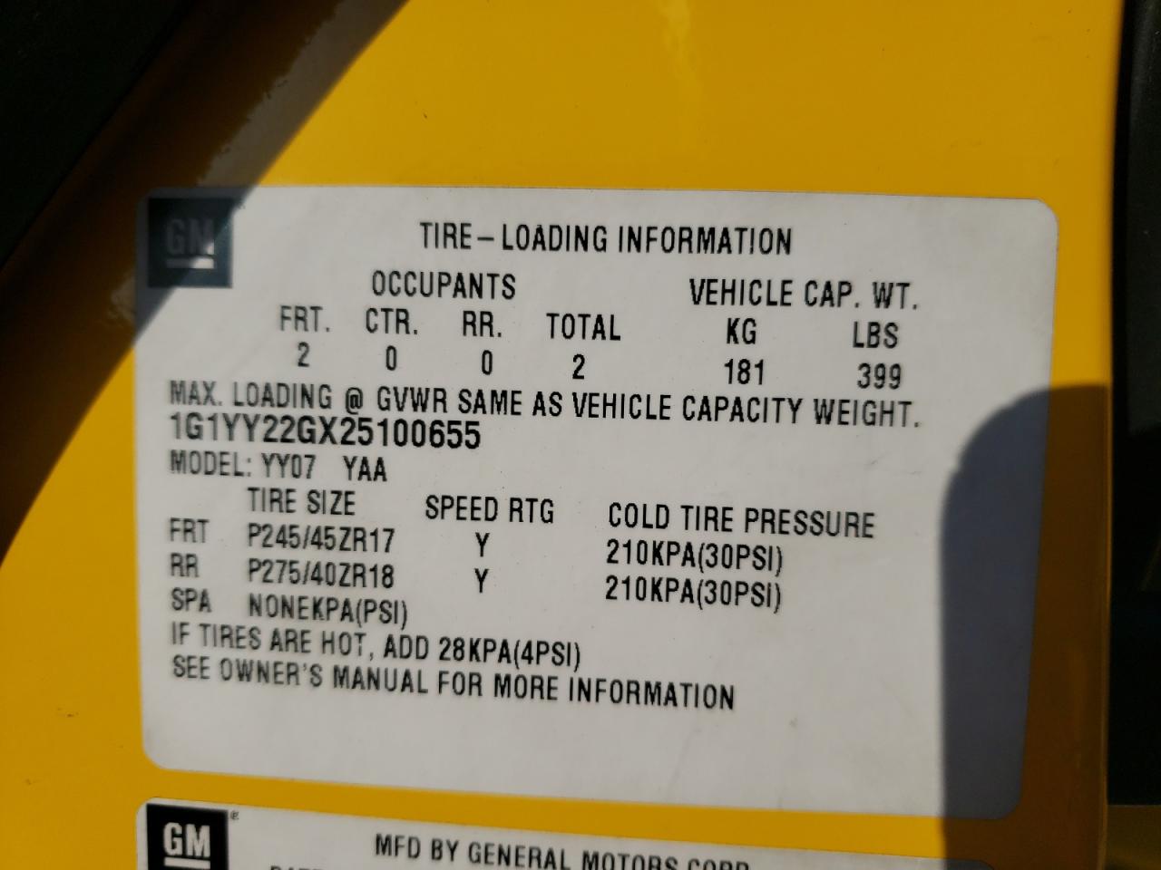 Photo 10 from auction – 2002 CHEVROLET CORVETTE with VIN 1G1YY22GX25100655