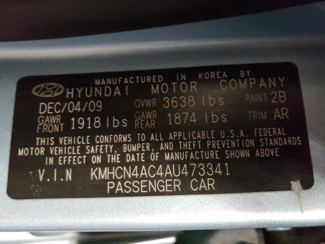 Photo 10 from auction – 2010 HYUNDAI ACCENT BLU with VIN KMHCN4AC4AU473341