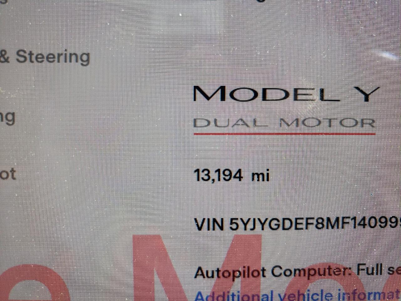 Photo 8 from auction – 2021 TESLA MODEL Y with VIN 5YJYGDEF8MF140999