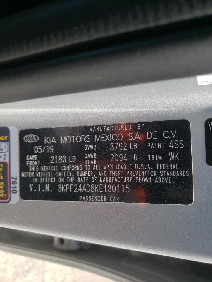 Photo 10 from auction – 2019 KIA FORTE FE with VIN 3KPF24AD8KE130115