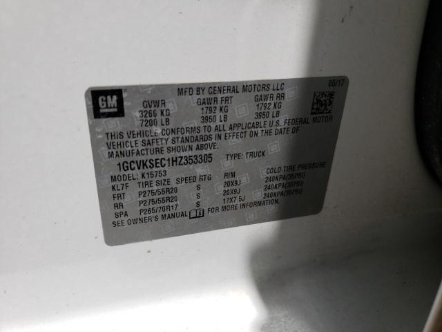 Photo 10 from auction – 2017 CHEVROLET SILVERADO with VIN 1GCVKSEC1HZ353305