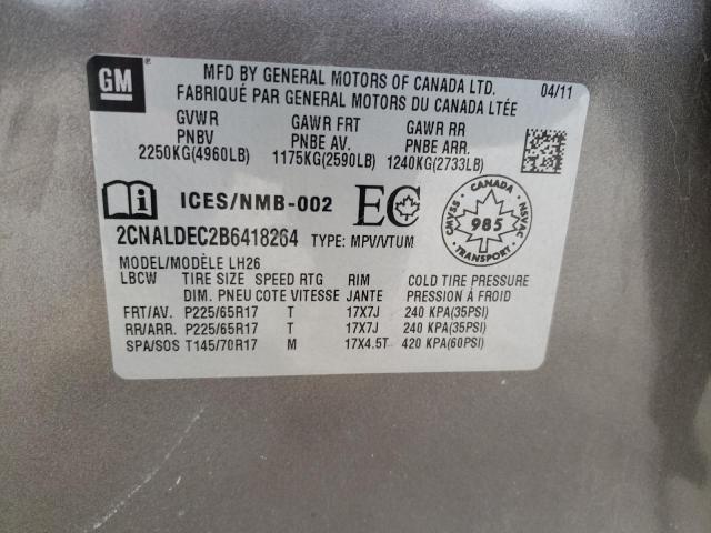 Photo 10 from auction – 2011 CHEVROLET EQUINOX LT with VIN 2CNALDEC2B6418264