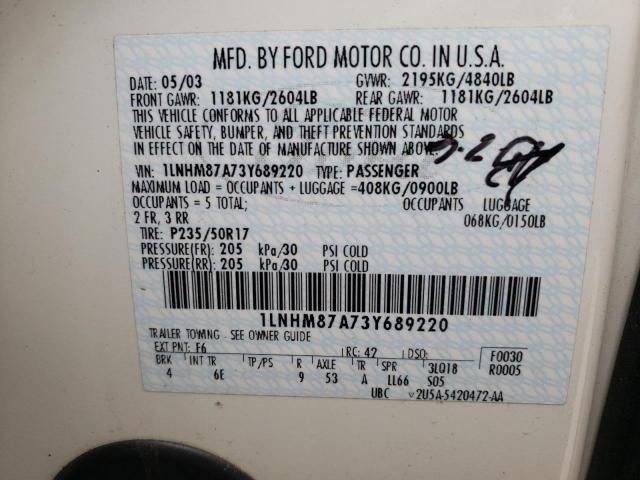 Photo 10 from auction – 2003 LINCOLN LS with VIN 1LNHM87A73Y689220