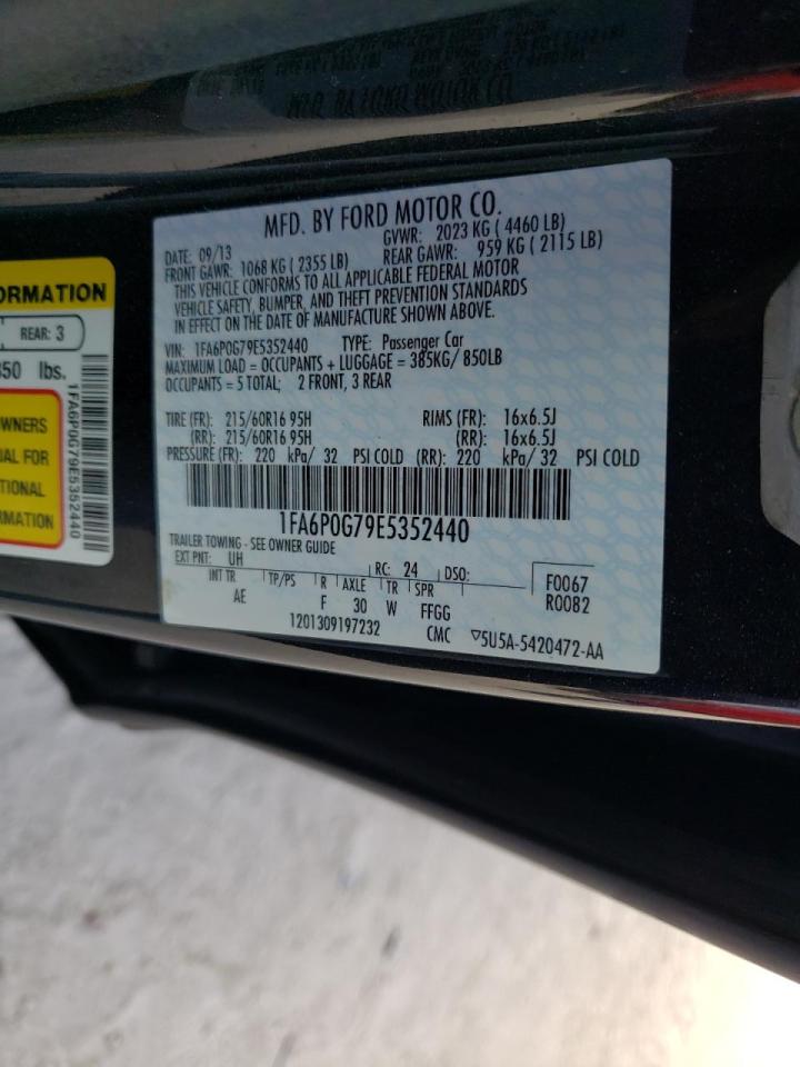 Photo 10 from auction – 2014 FORD FUSION S with VIN 1FA6P0G79E5352440