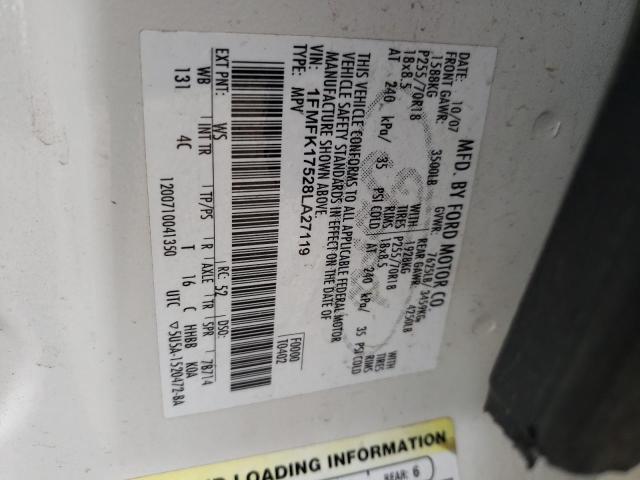 Photo 10 from auction – 2008 FORD EXPEDITION with VIN 1FMFK17528LA27119