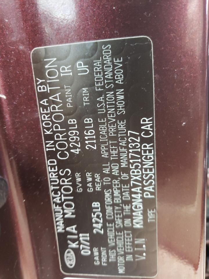 صورة رقم 10 من المزاد - 2011 KIA OPTIMA EX مع VIN KNAGN4A7XB5171327