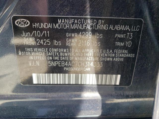 Photo 10 from auction – 2012 HYUNDAI SONATA GLS with VIN 5NPEB4AC7CH314333