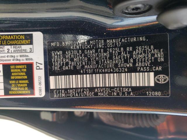 Photo 10 from auction – 2017 TOYOTA CAMRY LE with VIN 4T1BF1FK4HU436324
