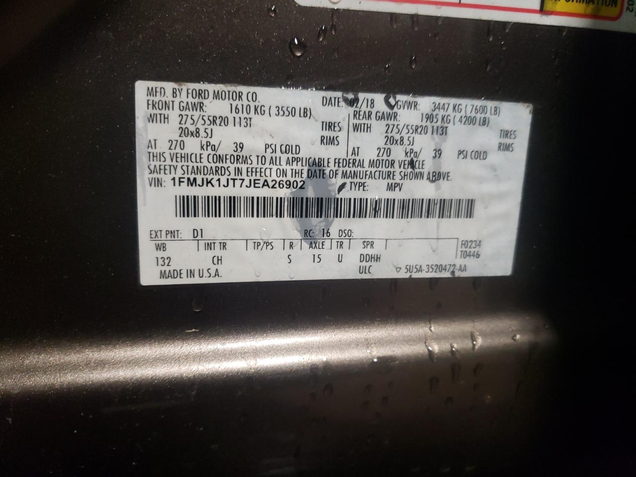 Photo 10 from auction – 2018 FORD EXPEDITION with VIN 1FMJK1JT7JEA26902