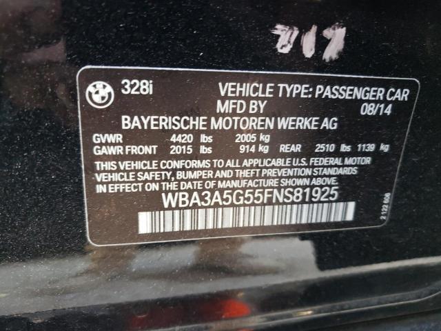 Photo 10 from auction – 2015 BMW 328 I with VIN WBA3A5G55FNS81925