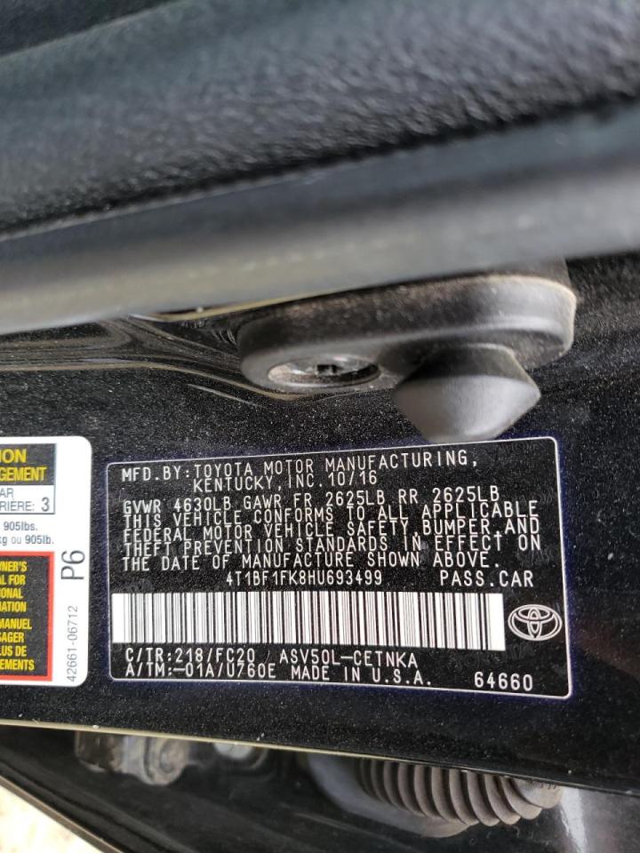Photo 10 from auction – 2017 TOYOTA CAMRY LE with VIN 4T1BF1FK8HU693499