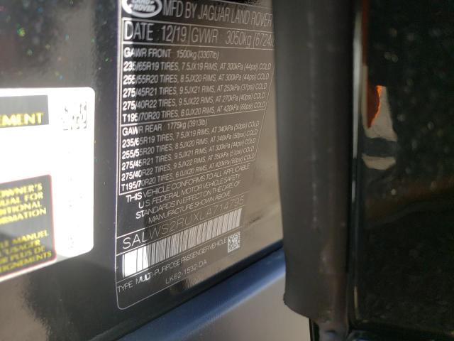 Photo 10 from auction – 2020 LAND ROVER RANGE ROVE with VIN SALWS2RUXLA714795