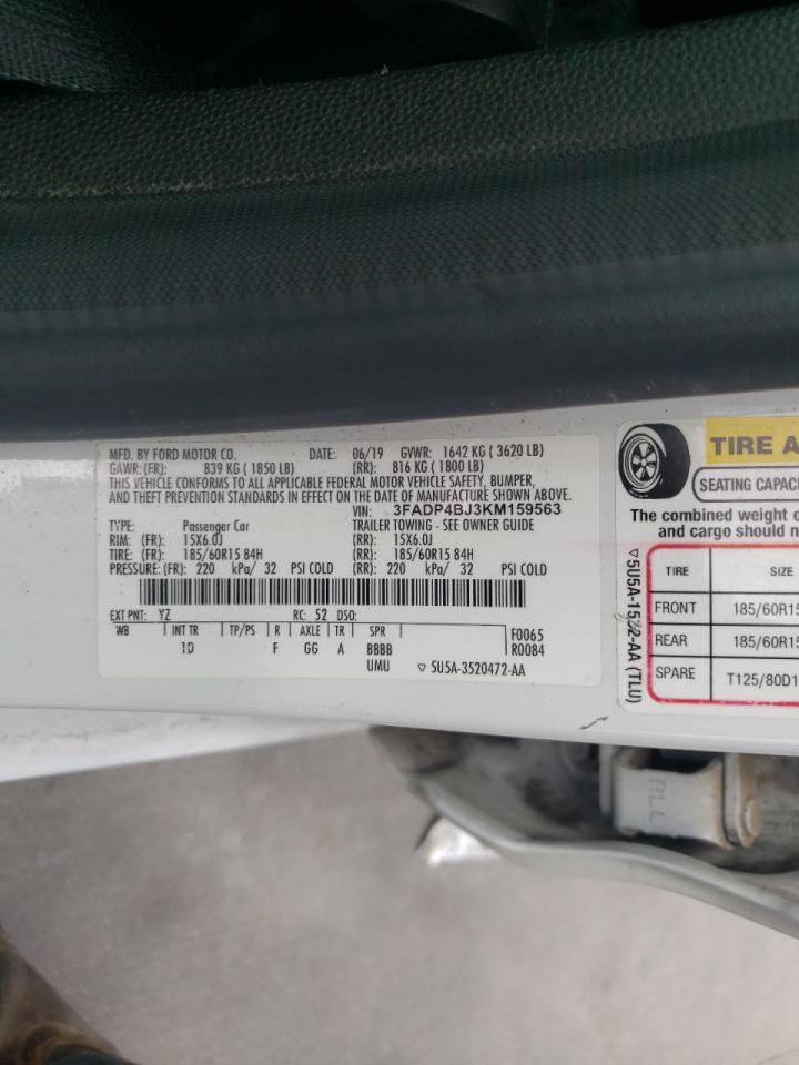 Photo 10 from auction – 2019 FORD FIESTA SE with VIN 3FADP4BJ3KM159563