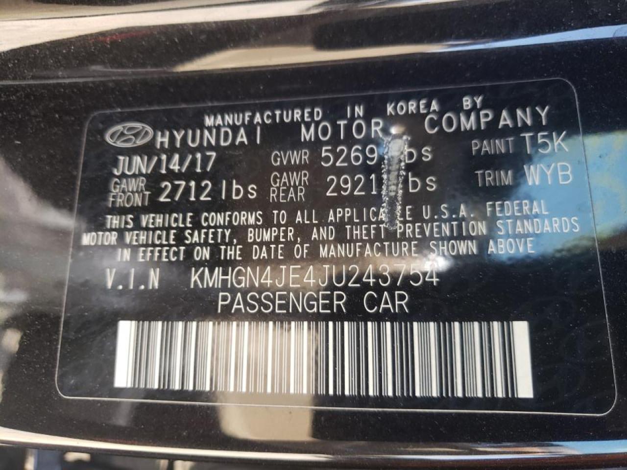 Photo 10 from auction – 2018 GENESIS G80 BASE with VIN KMHGN4JE4JU243754