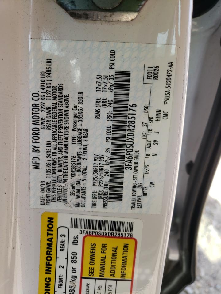Photo 10 from auction – 2013 FORD FUSION TIT with VIN 3FA6P0SUXDR285176