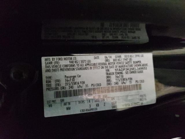 Photo 10 from auction – 2014 FORD FOCUS SE with VIN 1FADP3K29EL349652