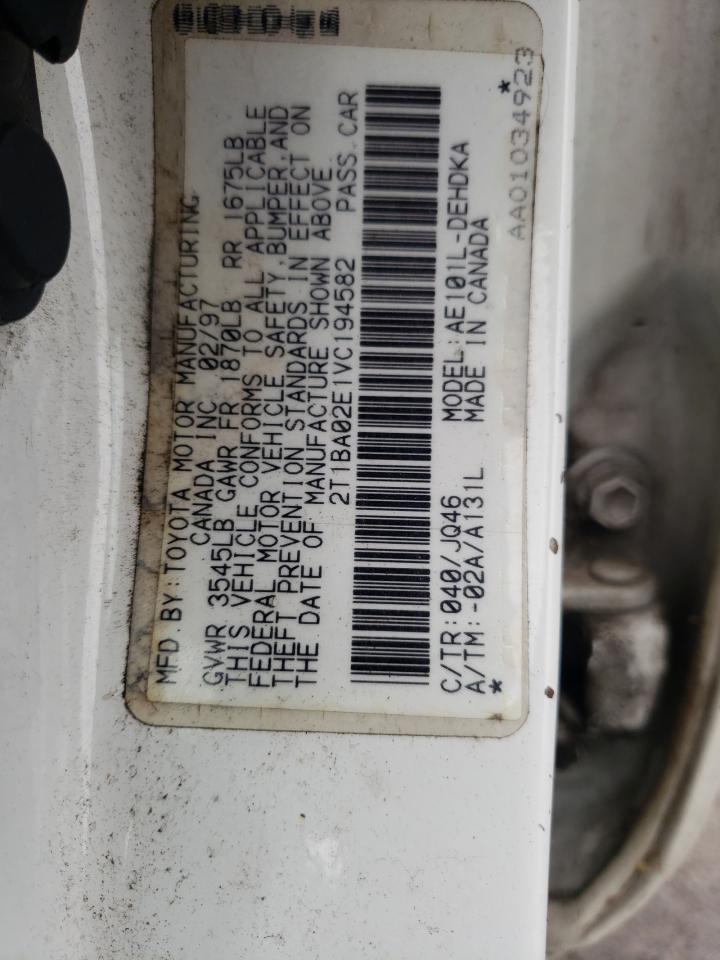 Photo 10 from auction – 1997 TOYOTA COROLLA BA with VIN 2T1BA02E1VC194582