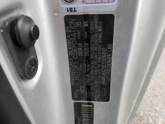Photo 10 from auction – 2012 KIA FORTE EX with VIN KNAFU6A23C5506492