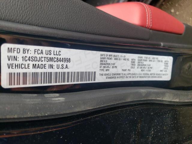 Photo 10 from auction – 2021 DODGE DURANGO R/ with VIN 1C4SDJCT5MC844998