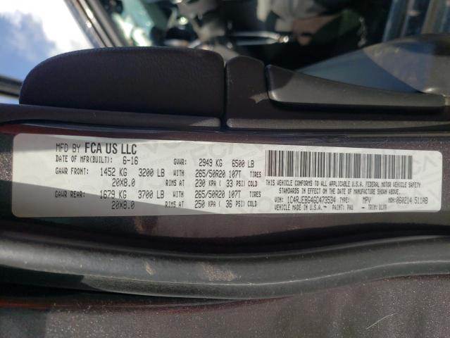 Photo 10 from auction – 2016 JEEP GRAND CHER with VIN 1C4RJEBG4GC473534