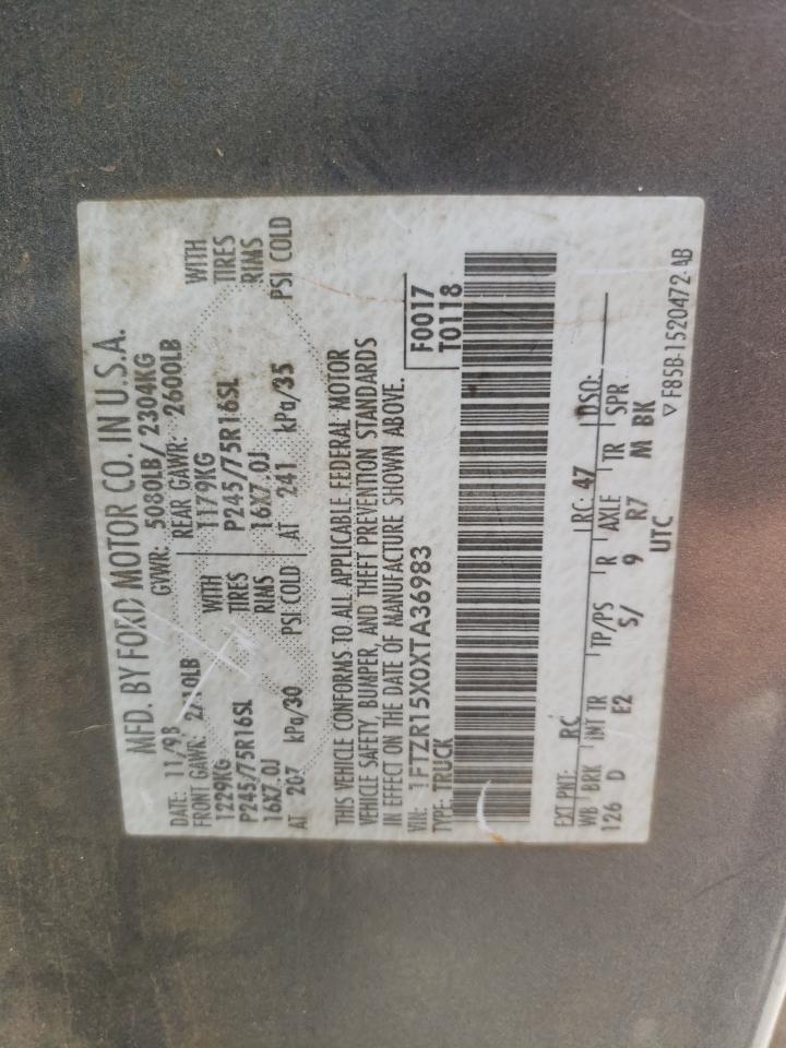 Photo 10 from auction – 1999 FORD RANGER SUP with VIN 1FTZR15X0XTA36983
