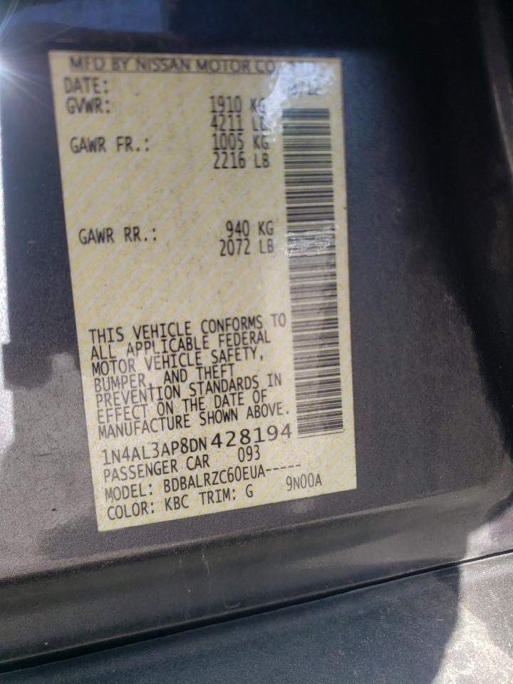 Photo 10 from auction – 2013 NISSAN ALTIMA 2.5 with VIN 1N4AL3AP8DN428194