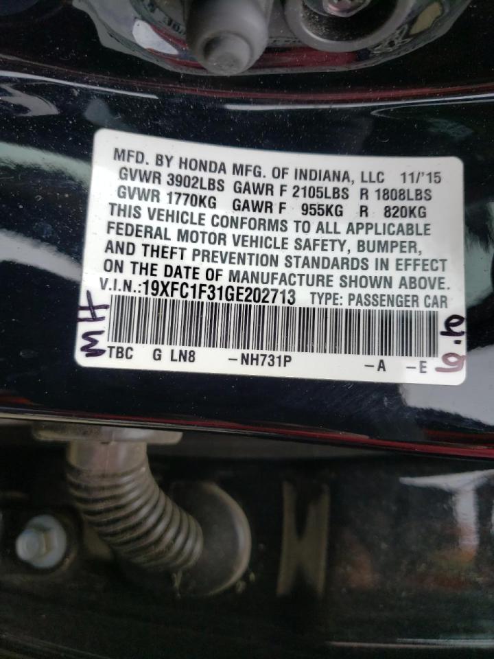 Photo 10 from auction – 2016 HONDA CIVIC EX with VIN 19XFC1F31GE202713
