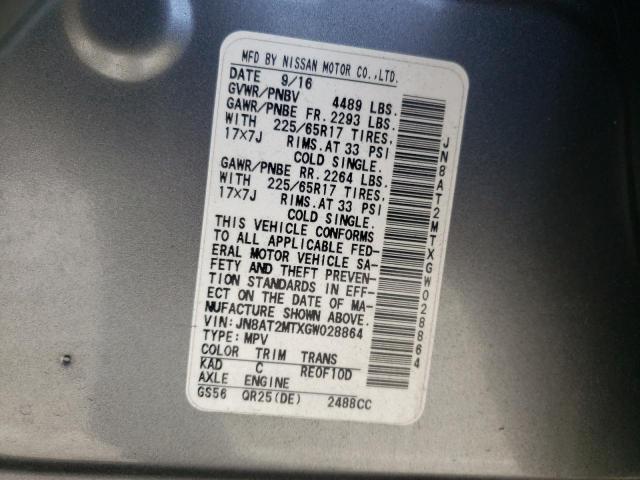 Photo 10 from auction – 2016 NISSAN ROGUE S with VIN JN8AT2MTXGW028864
