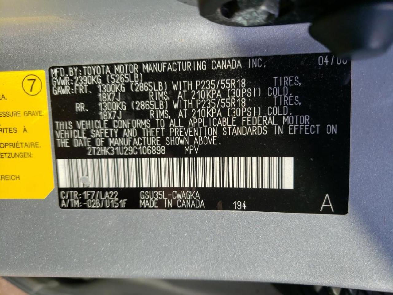 Photo 10 from auction – 2009 LEXUS RX 350 with VIN 2T2HK31U29C106898