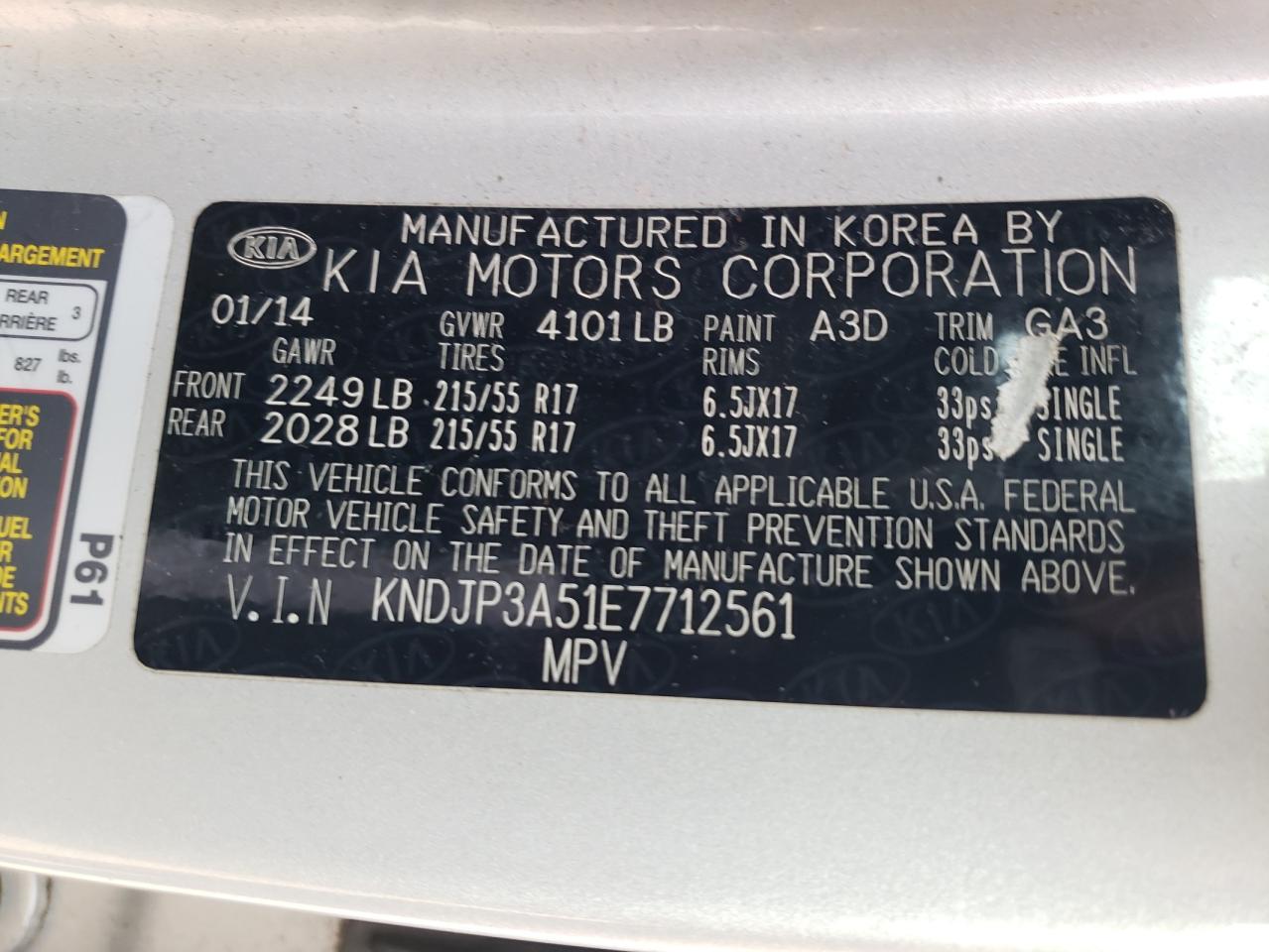 Photo 10 from auction – 2014 KIA SOUL + with VIN KNDJP3A51E7712561